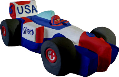 Speed Car Plaster Statue