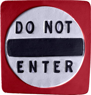 Do Not Enter Small Plaster Plaque