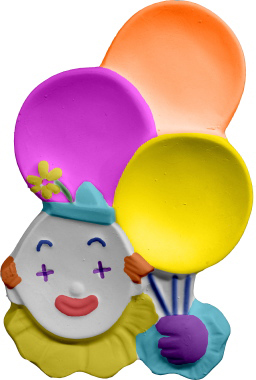 Clown with Balloons Plaster Plaque