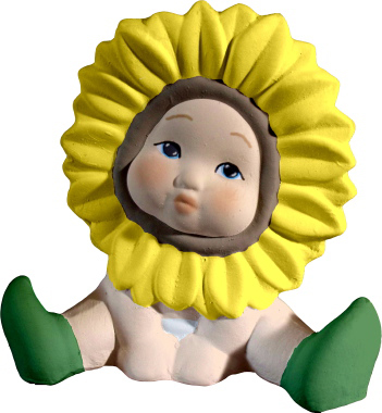 Sunflower Kid Plaster Statue