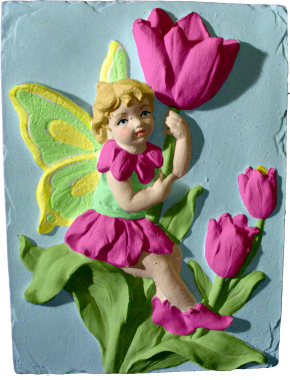 Tulip Fairy Plaster Plaque