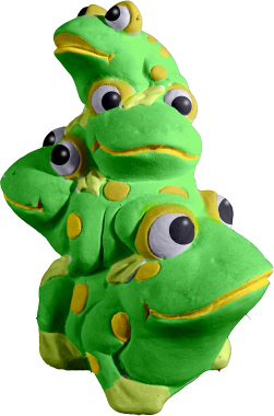 Frog Pyramid Plaster Statue