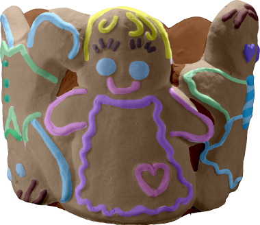 Gingerbread Kids Plaster Candleholder