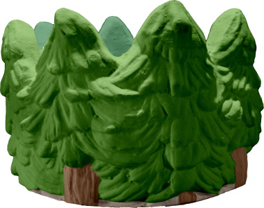 Pine Trees Plaster Candleholder