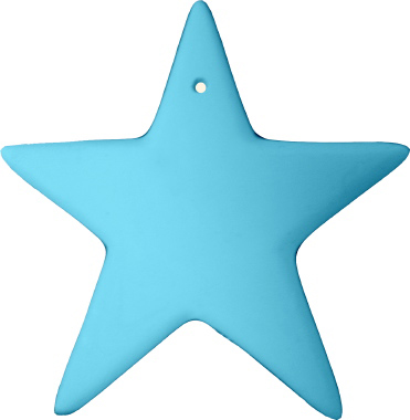 Plain Star Unpainted Plaster Christmas Tree Ornament