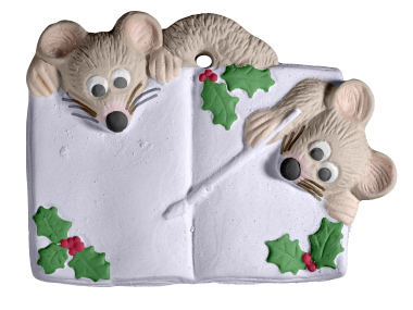Mice Painting on Book Ornament