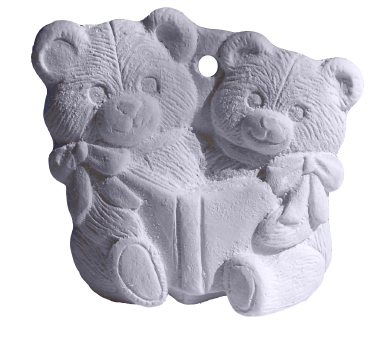 Two Bears Reading Ornament