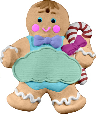 Gingerbread Name Year Unpainted Plaster Christmas Tree Ornament