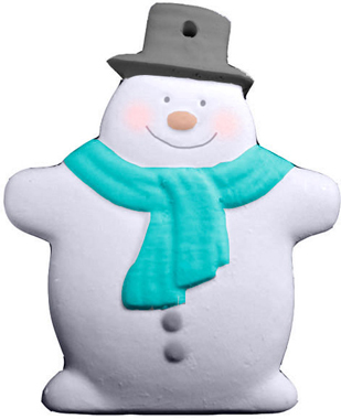 Chubby Snowman Unpainted Plaster Christmas Tree Ornament