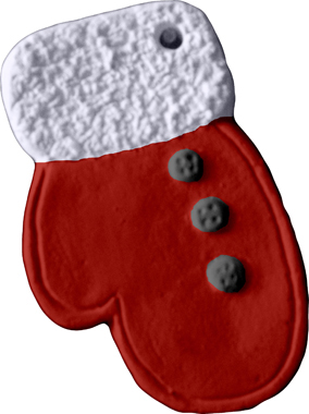 Santas Mitten Unpainted Plaster Christmas Tree Ornament