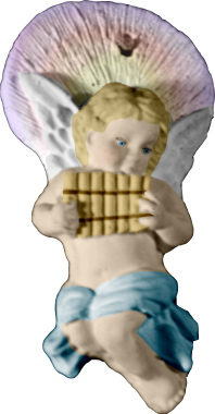 Musical Angel with Pan Flute Unpainted Plaster Christmas Tree Ornament
