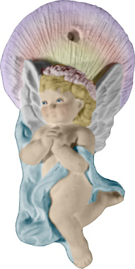 Musical Angel Listening Unpainted Plaster Christmas Tree Ornament