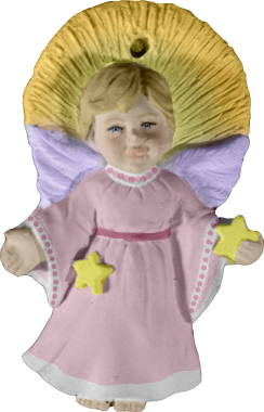 Star Angel Arms Open Unpainted Plaster Christmas Tree Ornament