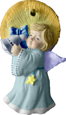 Star Angel with Bell Unpainted Plaster Christmas Tree Ornament