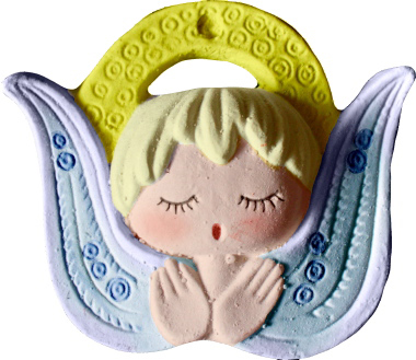 Angel Face Singing Unpainted Plaster Ornament