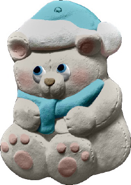 Bear Sitting Unpainted Plaster Ornament