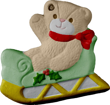 Bear in Sleigh Unpainted Plaster Ornament