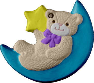 Bear on Moon Unpainted Plaster Ornament