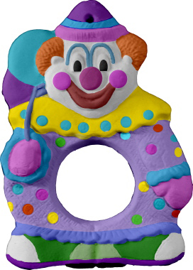 Clown Plaster Picture Frame Unpainted Plaster Ornament