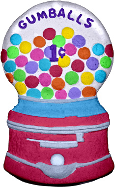 Gumball Machine Unpainted Plaster Christmas Tree Ornament