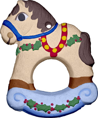 Rocking Horse Christmas Unpainted Plaster Christmas Tree Ornament