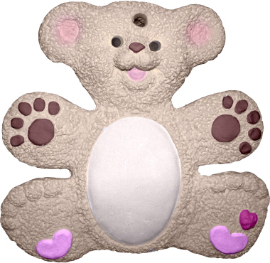 Teddy Bear Unpainted Plaster Christmas Tree Ornament