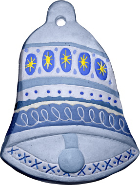 Christmas Bell Unpainted Plaster Christmas Tree Ornament