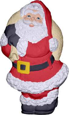 Santa with Sack Unpainted Plaster Christmas Tree Ornament