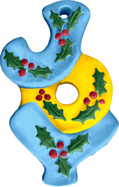 JOY Letters Unpainted Plaster Christmas Tree Ornament
