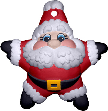 Star Santa Unpainted Plaster Christmas Tree Ornament