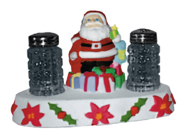 Santa Plaster Salt and Pepper Holder