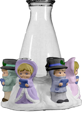 Carolers Plaster Candleholder with Glass