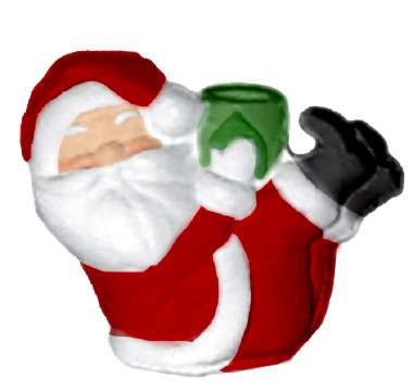 Santa with Feet Up Plaster Candleholder left