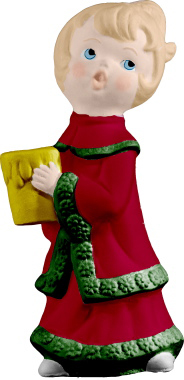 Caroler Girl with Candle Plaster Candleholder
