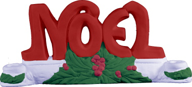 Noel Letters Plaster Candleholder