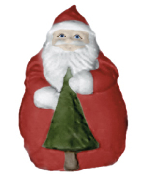 Roly Poly Santa with Tree Plaster Statue