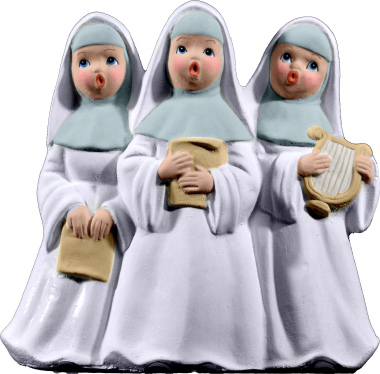 Singing Nuns Plaster Statue