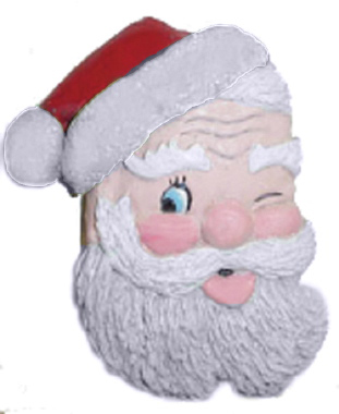 Santa Face Plaster Plaque b