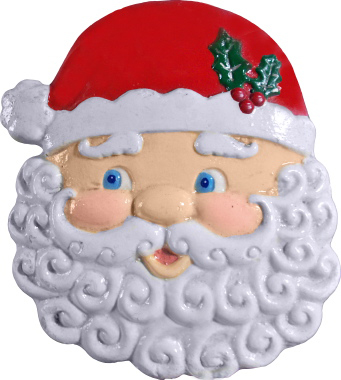 Santa Face Plaster Plaque c