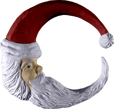 Santa Moon Plaster Plaque