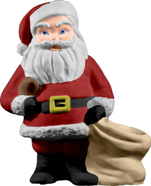 Santa with Sack Plaster Statue