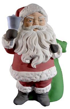 Santa with Bell Plaster Statue