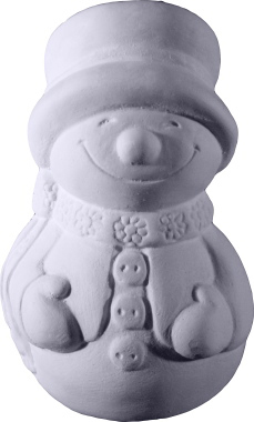 Happy Snowman with Coat Plaster Statue