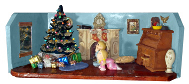 Living Room Scene Plaster Lightup Statue