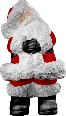 Santa with Hands on Belly Plaster Statue