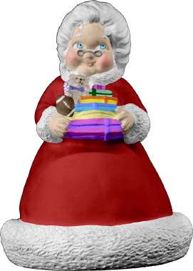 Mrs Claus with Presents Plaster Statue