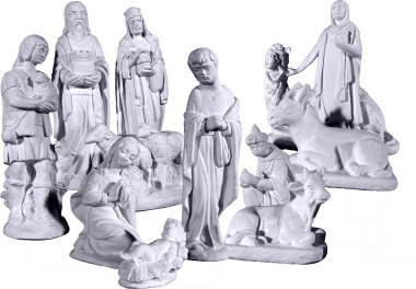 Nativity Plaster Statue Set of 11