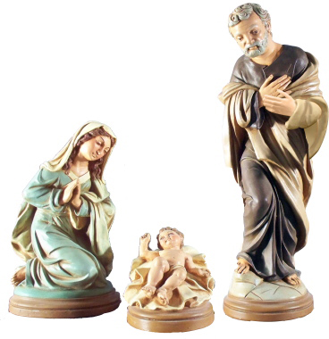 Nativity Plaster Statue Set Large 3 piece set