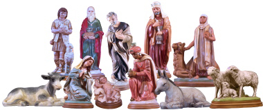 Nativity Plaster Statue Set of 11 Large