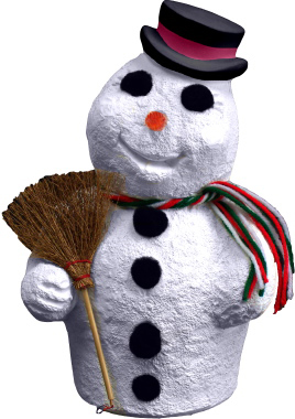 Snowman with Wreath Plaster Statue